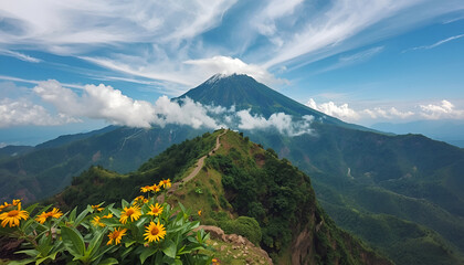 Fototapeta premium mountain landscape with clouds