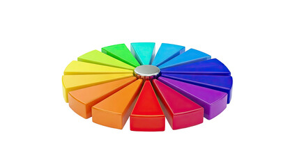 Rainbow pie chart segments arranged in a circle