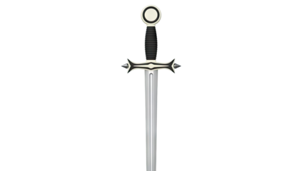 Fantasy Sword with Ornate Hilt and Spiked Crossguard