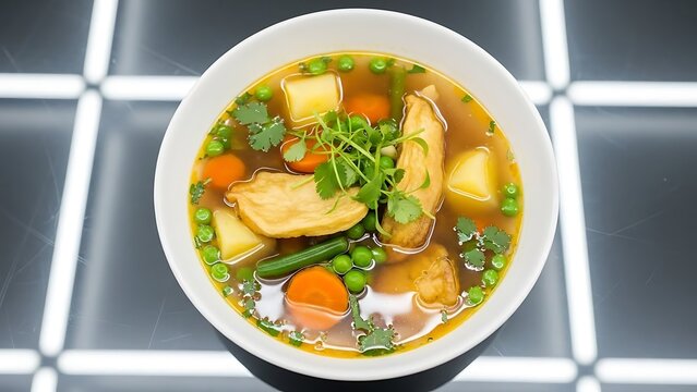 Chairo Pace&ntilde;o soup in a contemporary presentation.