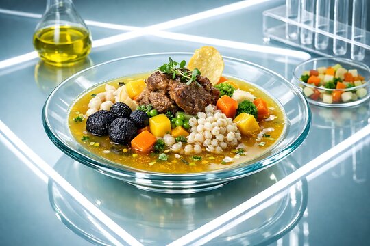 Chairo Pace&ntilde;o soup in a contemporary presentation.