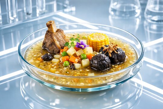 Chairo Pace&ntilde;o soup in a contemporary presentation.