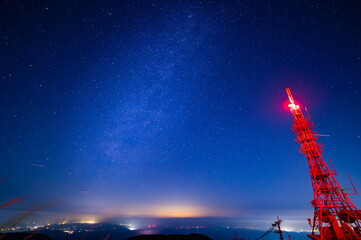 鰐塚山電波塔からの夜空