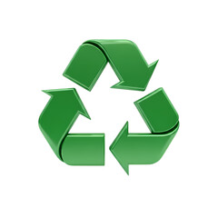 Obraz premium Green 3D Recycling Symbol Icon for Environmental Sustainability