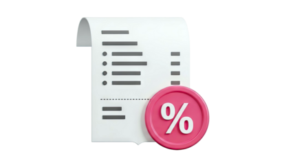 Receipt with Percentage Symbol