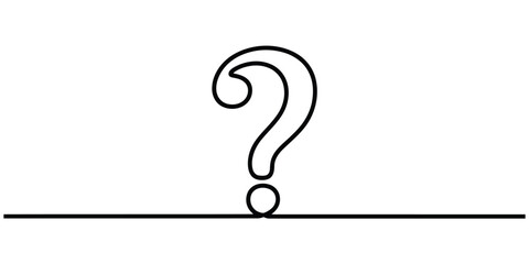 Fototapeta premium Continuous line drawing of a question mark symbol representing inquiry and doubt Vector, illustration