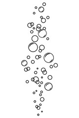 Bubbles of fizzy drink vector isolated on white background. Doodle style