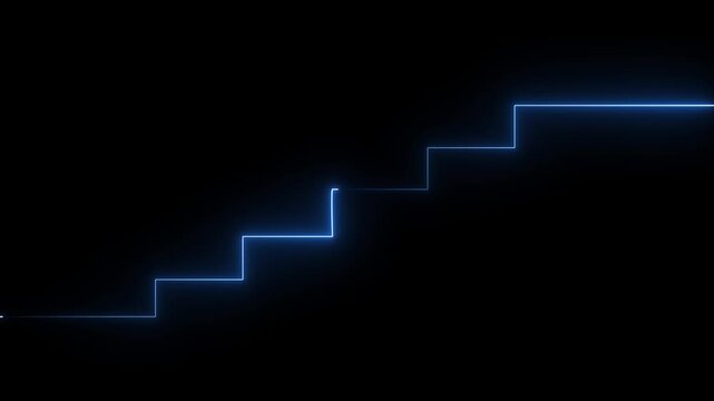 Neon line sign icon animation on Glowing neon business graph chart concept . Business concept growth and the path to success and earning. 4k 

