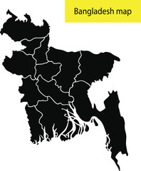 Bangladesh map vector silhouette design