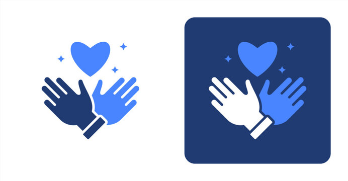 Respect Glyph Color  Two-tone color and contrasting background icon illustration