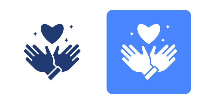 Respect Glyph  Two-tone color and contrasting background icon illustration