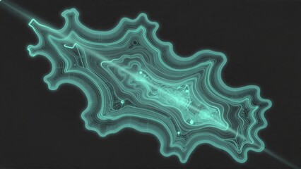 Obraz premium Abstract glowing cyan lines forming a fractal pattern with a bright central light