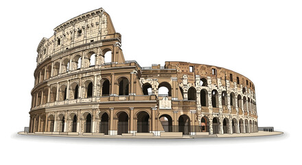 Obraz premium Ancient Roman Colosseum architecture historical monument