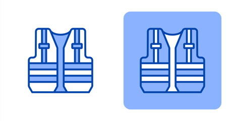 Obraz premium High Visibility Vest Line Color Two-tone color and contrasting background icon illustration