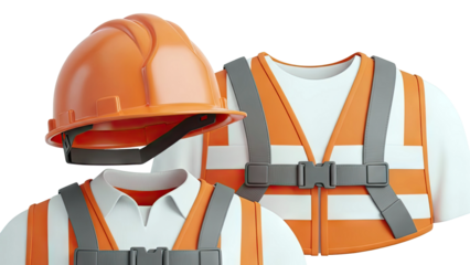 Orange Hard Hat and High-Visibility Vest