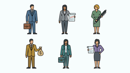 Diverse Business People Vector Illustration