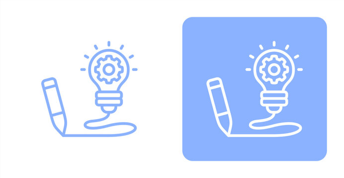 Conceptualization Line  Two-tone color and contrasting background icon illustration