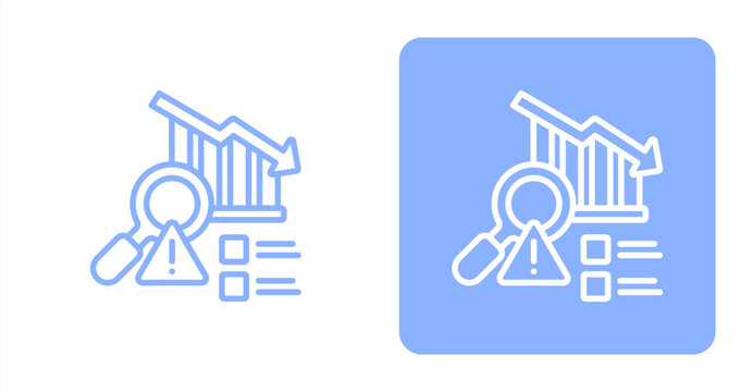 Risk Analysis Line  Two-tone color and contrasting background icon illustration