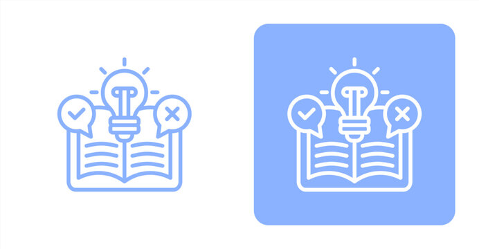 Feasibility Studies Line  Two-tone color and contrasting background icon illustration