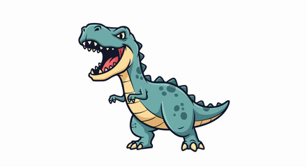 Obraz premium Cartoon Tyrannosaurus Rex roaring with open mouth.
