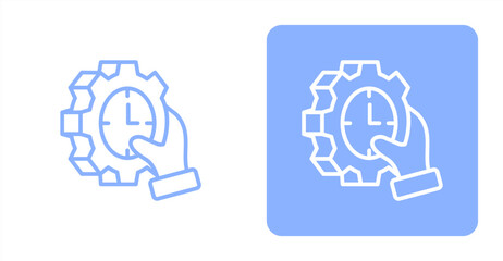 Time Management Line  Two-tone color and contrasting background icon illustration