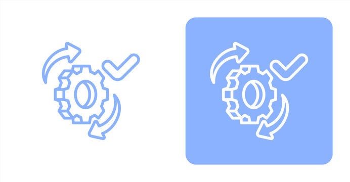 Execution Line  Two-tone color and contrasting background icon illustration
