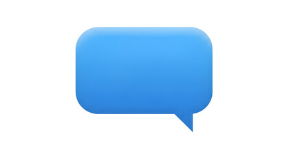 A bright blue chat bubble icon on a solid black background