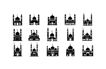Fototapeta premium Collection of Mosque Vector Icons