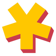 Obraz premium 3D Asterisk Square star Element