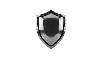Black Shield with Rivets and Faceted Surface