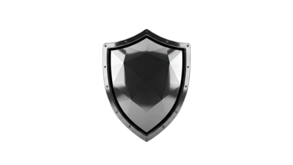 Black Shield with Rivets and Faceted Surface