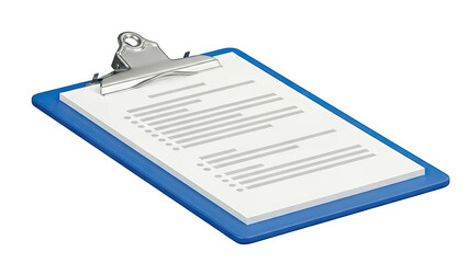 Blue Clipboard with Document