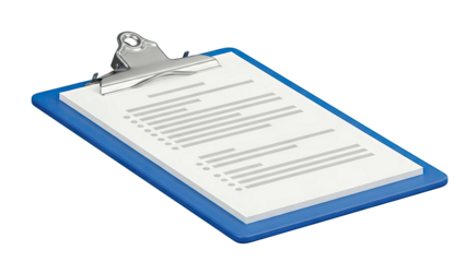 Blue Clipboard with Document