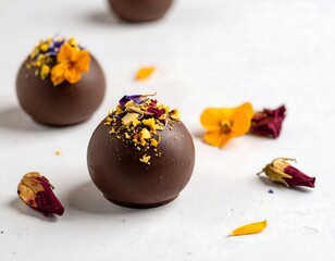 chocolate with edible flowers 