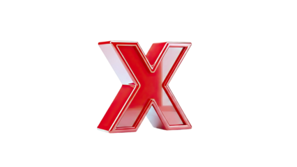 Red Letter X 3D Render