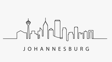 Fototapeta premium Flat Design one line without breaking the Johannesburg city.