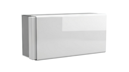 Modern White Rectangular Cabinet with Gray Side