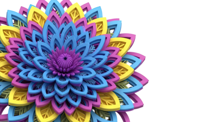 Colorful Geometric Flower with Layers