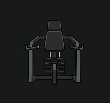 Gym machine for chest press exercise.