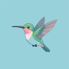 Obraz premium Hummingbird in flight, vibrant colors, delicate wings.