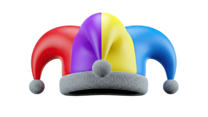 Colorful Jester Hat with Pom-Poms