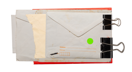 Closed mail envelope, grunge vintage pack of envelope and mail letters, element resource for graphic designers, png isolated on transparent background