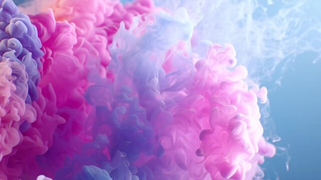 Vibrant Purple Pink Cloud Formation Against Blue Background