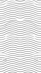 An abstract, symmetrical grayscale design with repeating wavy horizontal lines. The pattern creates a sense of movement and depth