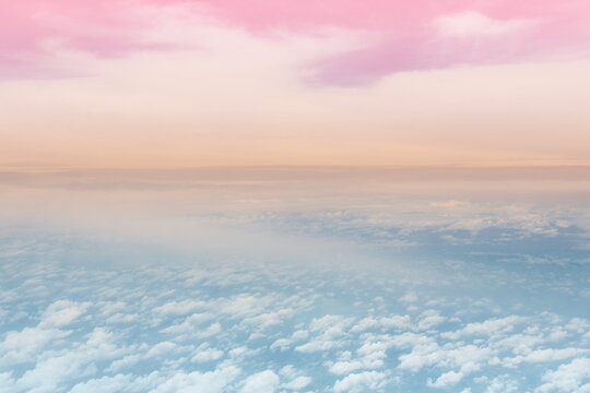 colorful panorama sunrise sky and beautiful morning cloudscape background