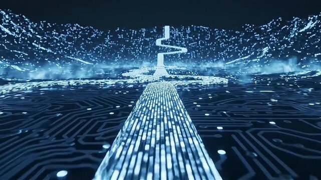 Abstract digital brain illustration representing artificial intelligence neural networks data processing and technological innovation with a futuristic blue glow