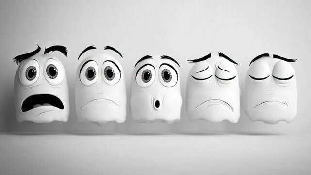 Emotional Spectrum: A Sequence Depicting Human Sentiments Through Animated Facial Expressions