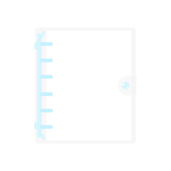 シンプルな水色のシール帳バインダー★PNG