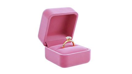 Diamond Ring in Pink Jewelry Box