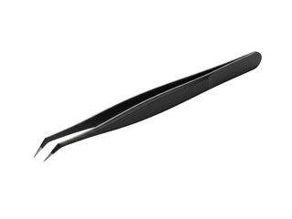 Black precision tweezers isolated on transparent background